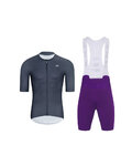 HOLOKOLO maillot corto y pantalón corto - ELEVATE - antracita/púrpura