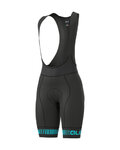 ALÉ pantalones cortos de tirantes - PRR STRADA LADY - negro/turquesa