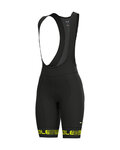 ALÉ pantalones cortos de tirantes - GRAPHICS PRR STRADA LADY - negro/amarillo