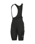 ALÉ pantalones cortos de tirantes - OFF-ROAD GRAVEL STONES CARGO - negro