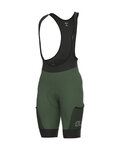 ALÉ pantalones cortos de tirantes - OFF-ROAD GRAVEL STONES CARGO - verde