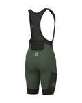 ALÉ pantalones cortos de tirantes - OFF-ROAD GRAVEL STONES CARGO - verde