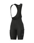 ALÉ pantalones cortos de tirantes - OFF-ROAD GRAVEL STONES CARGO LADY - negro