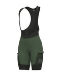 ALÉ pantalones cortos de tirantes - OFF-ROAD GRAVEL STONES CARGO LADY - verde