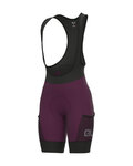 ALÉ pantalones cortos de tirantes - OFF-ROAD GRAVEL STONES CARGO LADY - púrpura