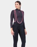 ALÉ pantalones largos con tirantes - SOLID ESSENTIAL - rosa/negro