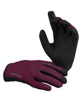 IXS guantes de dedos largos - CARVE - granate/negro