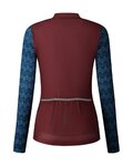 SHIMANO maillot de invierno de manga larga - KAEDE PRINTED LONG - granate/azul