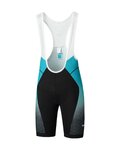 SHIMANO pantalones cortos de tirantes - TEAM - negro/turquesa