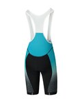 SHIMANO pantalones cortos de tirantes - TEAM - negro/turquesa