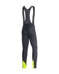 GORE pantalones largos con tirantes - C3 THERMO - negro/amarillo