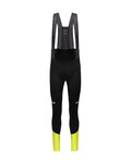 GORE pantalones largos con tirantes - SPINSHIFT THERMO - negro/amarillo