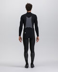 SANTINI pantalones largos con tirantes - ADAPT WOOL - negro
