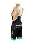 SANTINI pantalones cortos de tirantes - OSAKA TONO LADY PELLS - negro/turquesa