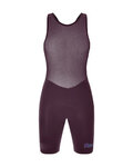 SANTINI pantalones cortos de tirantes - UNICO EDGE - granate