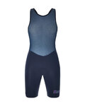 SANTINI pantalones cortos de tirantes - UNICO EDGE - azul