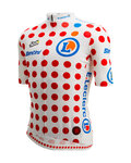 SANTINI jersey de manga corta - TDF FAN BEST CLIMBER - blanco/rojo
