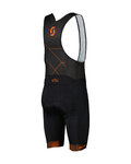 SCOTT pantalones cortos de tirantes - TEAM - negro/naranja