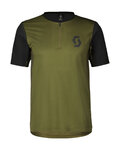 SCOTT jersey de manga corta - TRAIL VERTIC ZIP SS - verde/negro