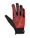 SCOTT guantes de dedos largos - DH FACTORY - rojo/negro