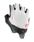CASTELLI guantes de dedos cortos - ROSSO CORSA PRO - blanco