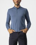 CASTELLI camiseta de manga larga - TECH 2 HENLEY - azul