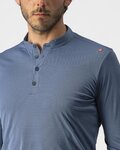CASTELLI camiseta de manga larga - TECH 2 HENLEY - azul
