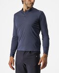 CASTELLI camiseta de manga larga - TECH 2 HENLEY - azul