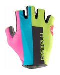 CASTELLI guantes de dedos cortos - COMPETIZIONE 2 - verde claro/azul/rosa