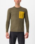 CASTELLI maillot de invierno de manga larga - UNLIMITED MERINO - marrón/amarillo
