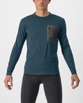 CASTELLI maillot de invierno de manga larga - UNLIMITED MERINO - azul/verde