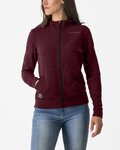CASTELLI sudadera - MILANO 2 FULL ZIP W FLEECE - granate