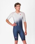 CASTELLI monos - CORE TRI SUIT SHORT SLEEVE - azul/blanco