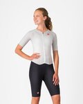 CASTELLI monos - FREE SANREMO 3 W SUIT SHORT SLEEVE - blanco/plateado/negro