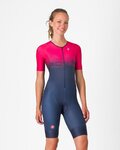 CASTELLI monos - CORE TRI W SUIT SHORT SLEEVE - azul/rosa