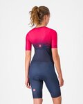 CASTELLI monos - CORE TRI W SUIT SHORT SLEEVE - azul/rosa