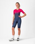 CASTELLI monos - CORE TRI W SUIT SHORT SLEEVE - azul/rosa