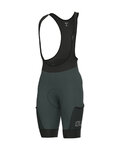 ALÉ pantalones cortos de tirantes - OFF ROAD - GRAVEL STONES CARGO - verde