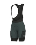 ALÉ pantalones cortos de tirantes - OFF ROAD - GRAVEL STONES CARGO - verde