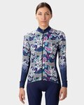 ALÉ maillot de invierno de manga larga - HIBISCUS PR-R - azul/blanco