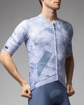 ALÉ jersey de manga corta - MARBLE PR-E - blanco/azul