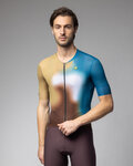 ALÉ jersey de manga corta - FLASH PR-E - amarillo/marrón/azul/blanco