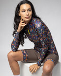ALÉ maillot de invierno de manga larga - PRAGMA FLOWERY LADY - azul/multicolor
