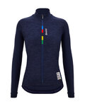 SANTINI maillot de invierno de manga larga - UCI OFFICIAL W - azul