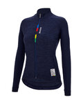 SANTINI maillot de invierno de manga larga - UCI OFFICIAL W - azul