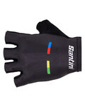 SANTINI guantes de dedos cortos - UCI WORLD CHAMPION - negro