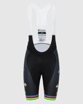 PISSEI pantalones cortos de tirantes - TADEJ POGACAR WORLD CHAMP REPLICA - negro/blanco