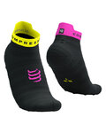 COMPRESSPORT calcetines de tobillo - PRO RACING SOCKS V4.0 ULTRALIGHT RUN - negro/amarillo/rosa