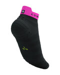COMPRESSPORT calcetines de tobillo - PRO RACING SOCKS V4.0 ULTRALIGHT RUN - negro/amarillo/rosa