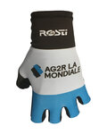 ROSTI guantes de dedos cortos - AG2R 2019  - blanco/azul/negro